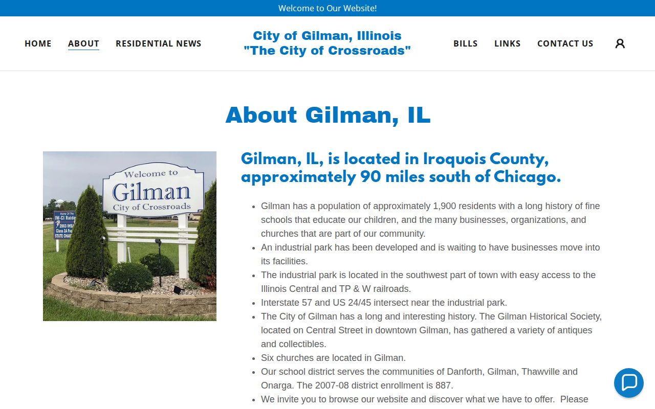 Gilman police-protection and arrest-record routing, Iroquois County