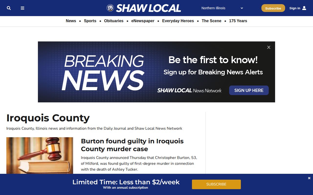 Shaw Local Iroquois County news coverage tag